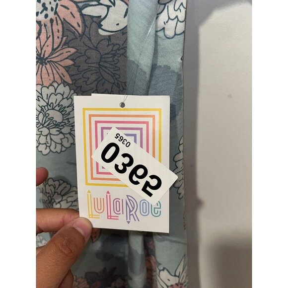 NWT LuLaRoe Cute Pastel Blue Floral Print Short-Sleeve Tunic Top Women's Size XS - Picture 5 of 9